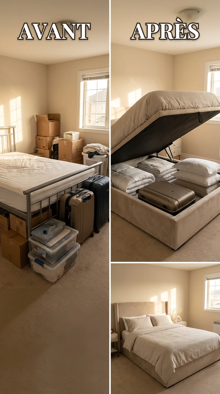 Utiliser un lit coffre pour le rangement invisible