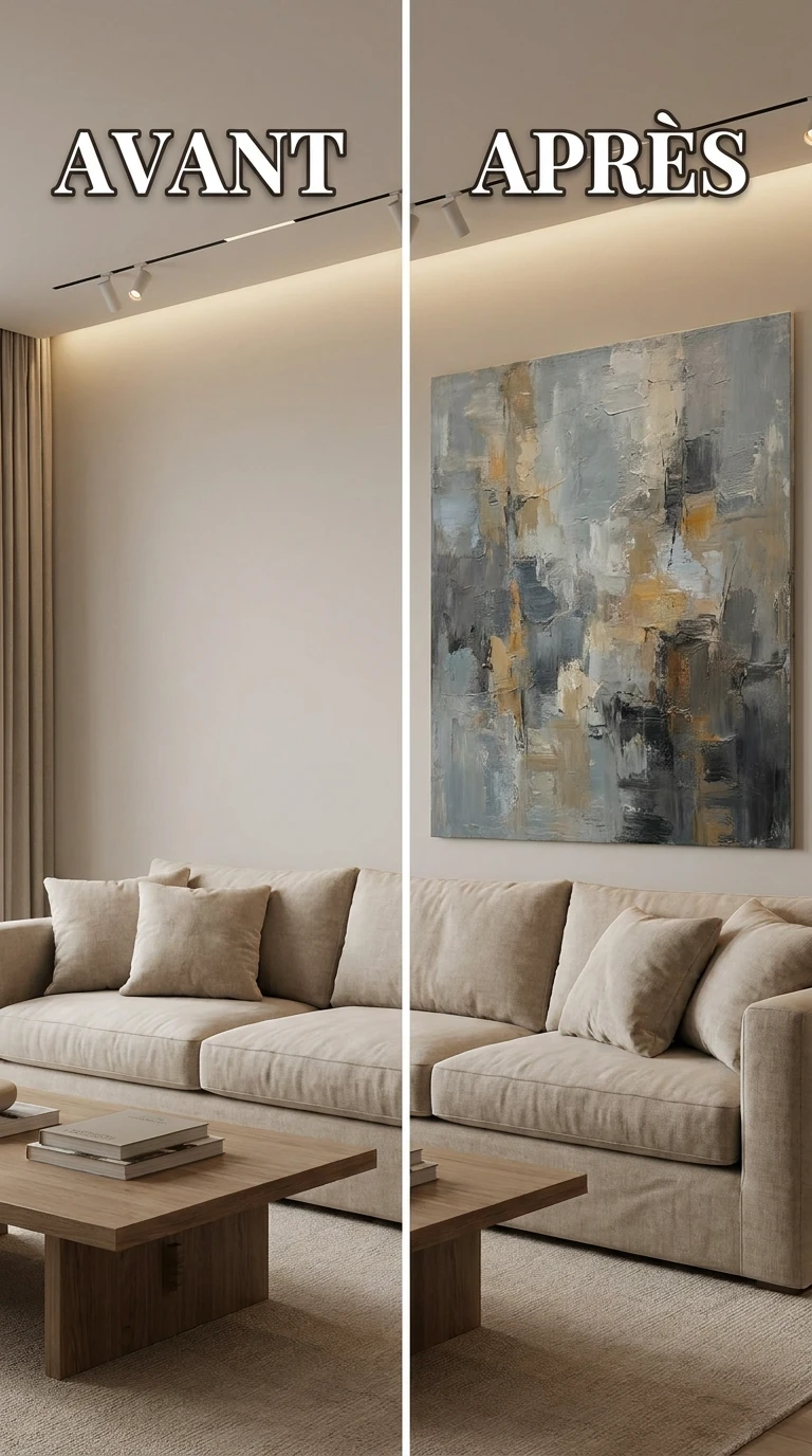Accrocher un Grand Tableau Abstrait