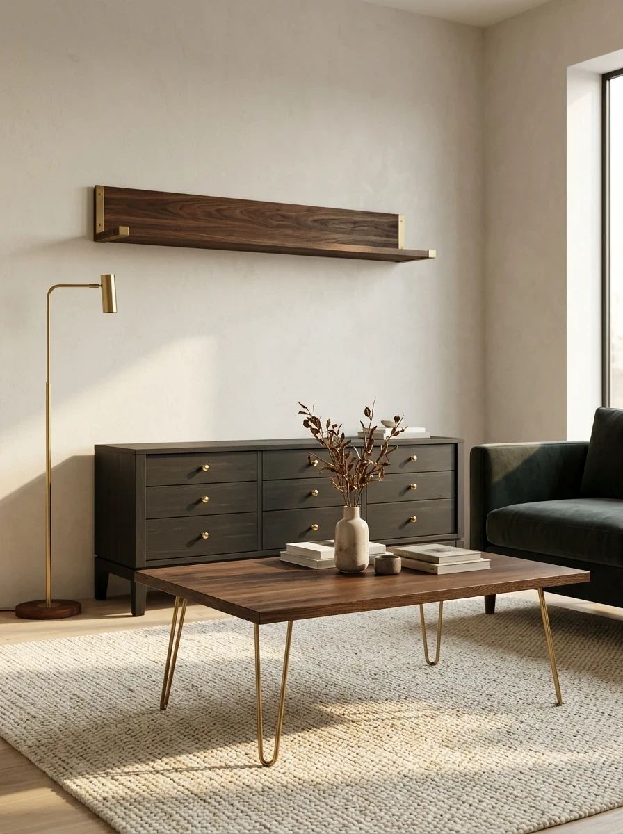 Associer le Bois Foncé et le Métal Doré : l'Alliance du Chic Moderne
