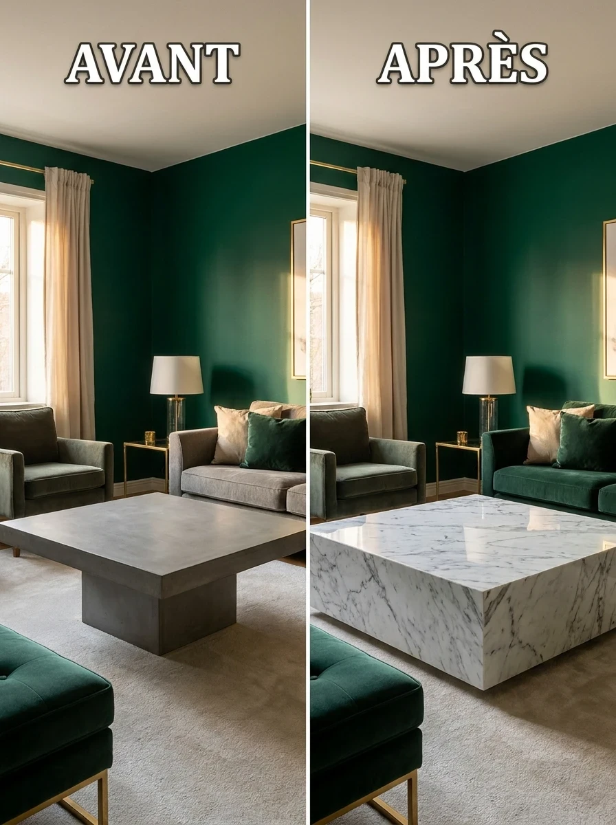 Associer le Vert Émeraude et le Marbre Blanc