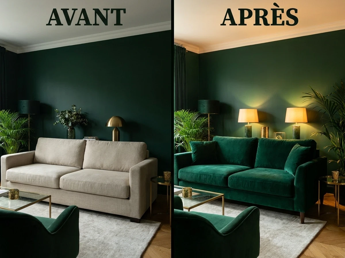 Associer le Vert Profond et le Velours pour le Luxe Maximum