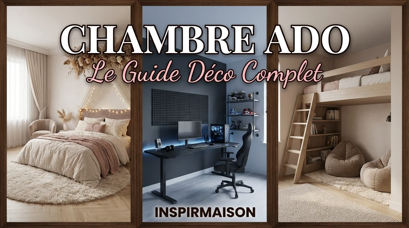 Trois chambres d'adolescents modernes: féminine, gaming, et lit mezzanine fonctionnel.