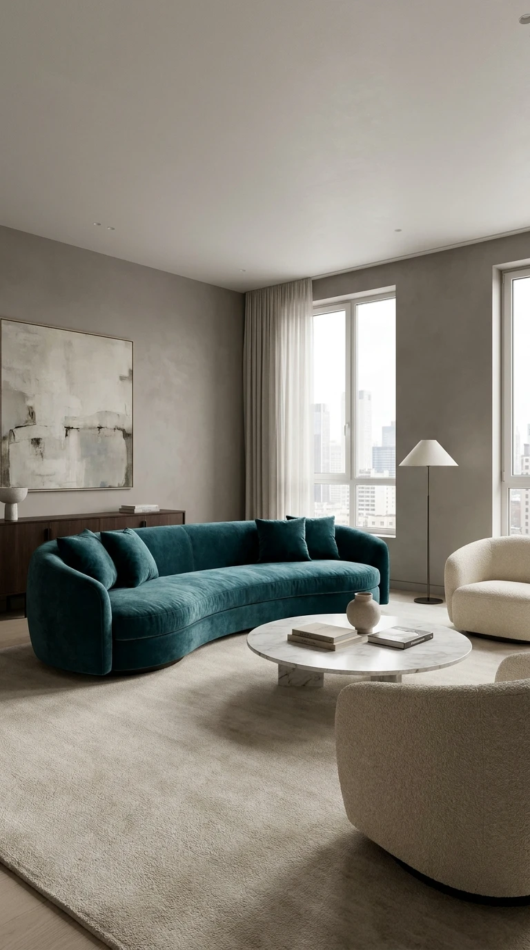 Choisir un Canapé qui Ose la Couleur dans un Salon Gris