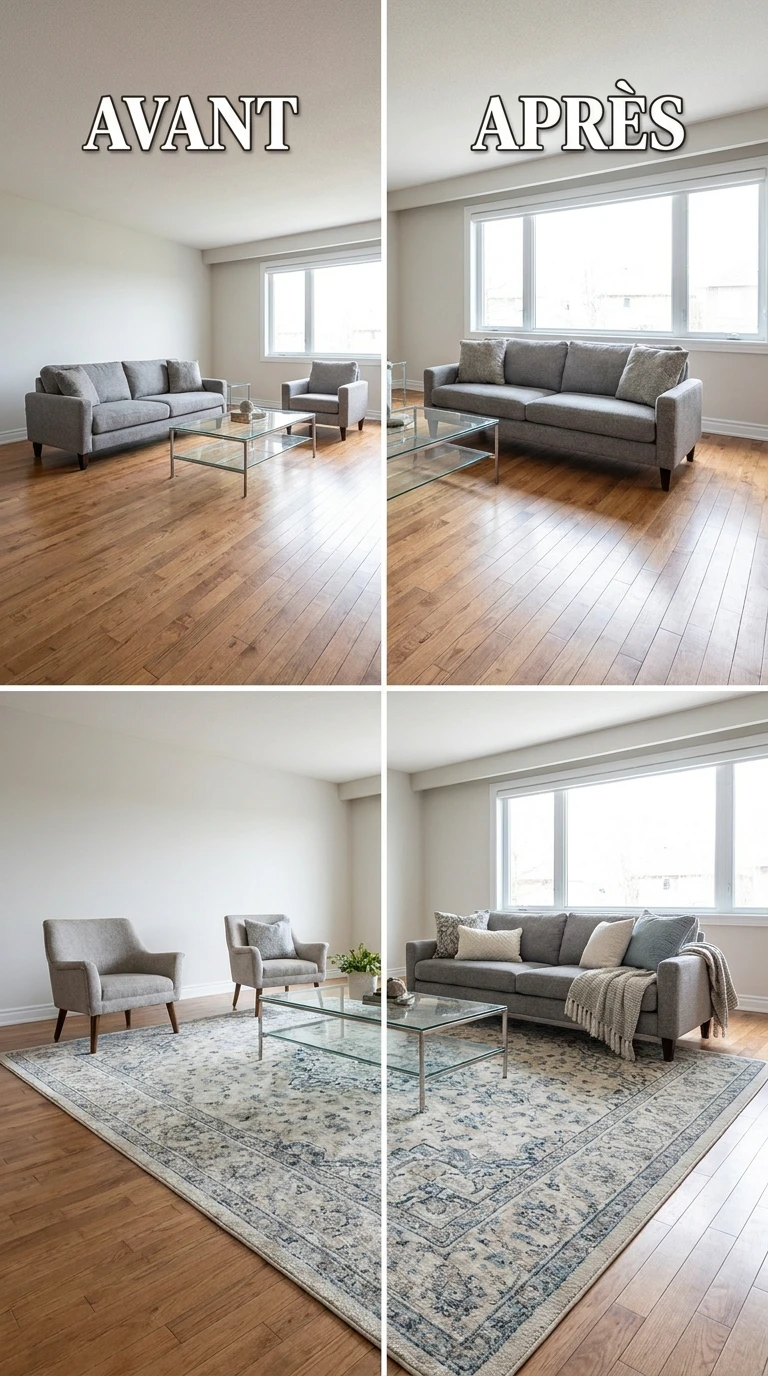 Choisir un Grand Tapis pour Ancrer le Salon