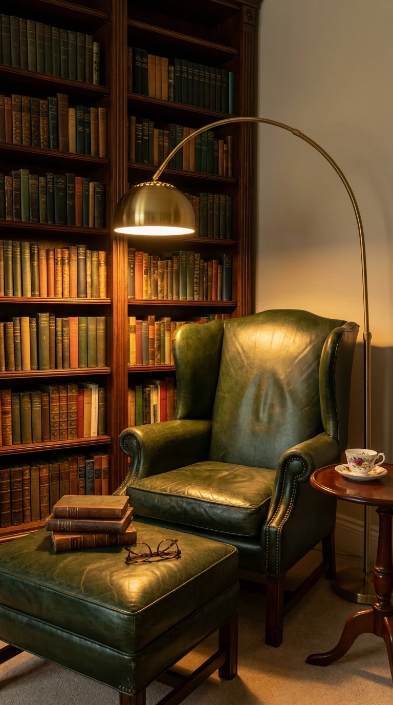 Composer un Coin Lecture avec Fauteuil, Lampe et Ottoman