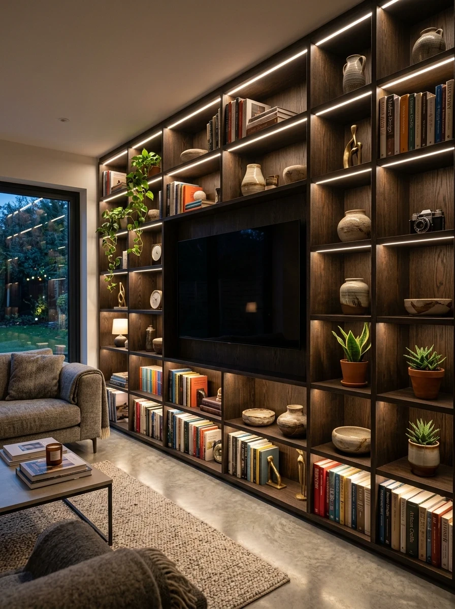 Concevoir un Mur TV Décoratif qui Intègre l'Écran