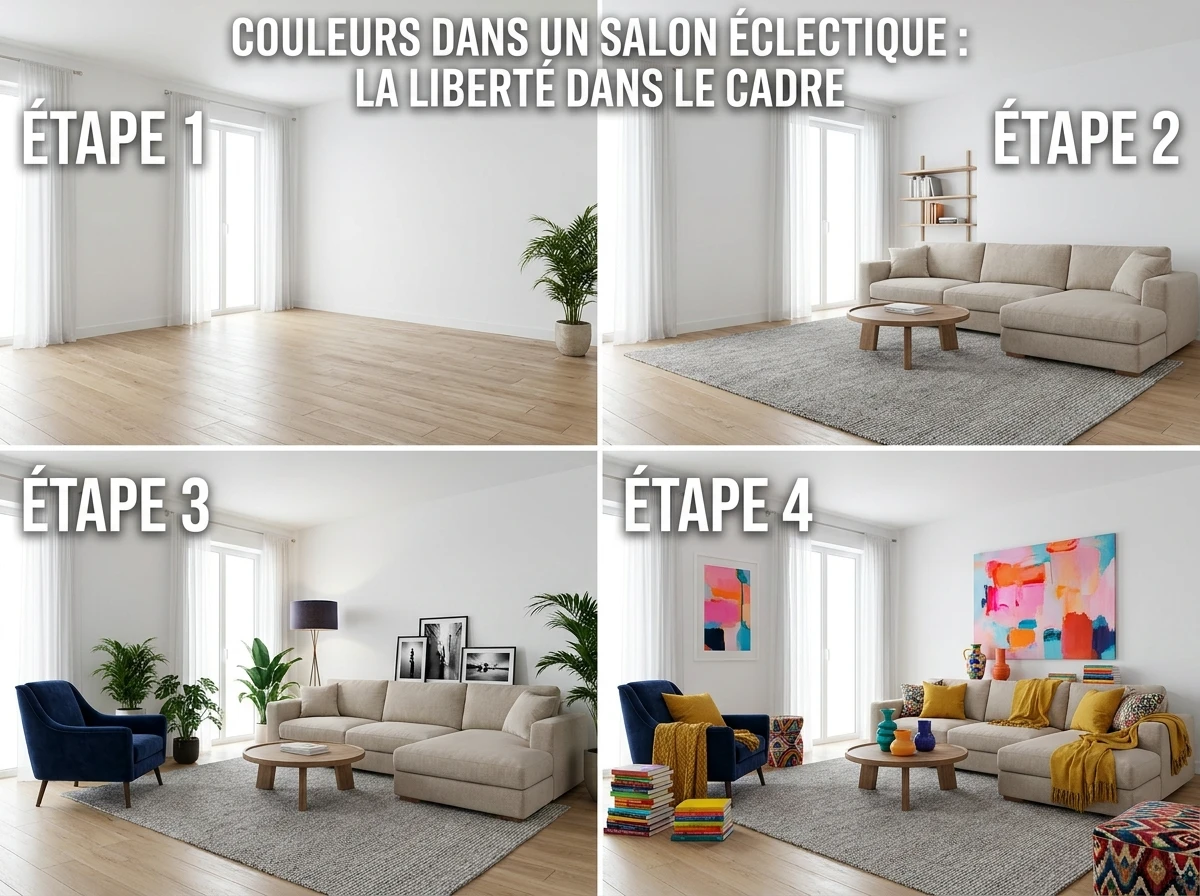 Couleurs dans un Salon Éclectique : La Liberté Dans le Cadre