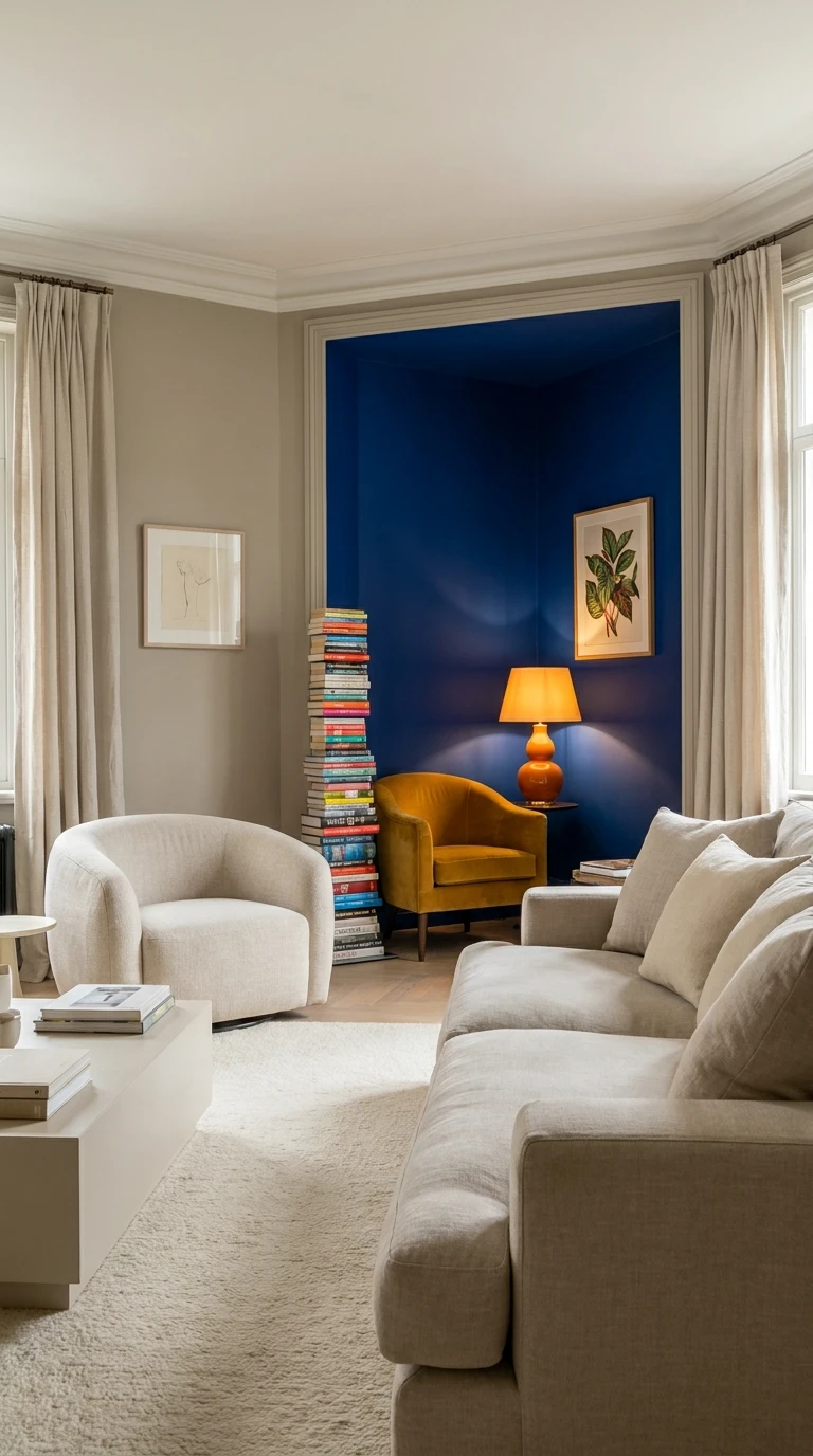 Créer un Coin Coloré dans un Salon Neutre