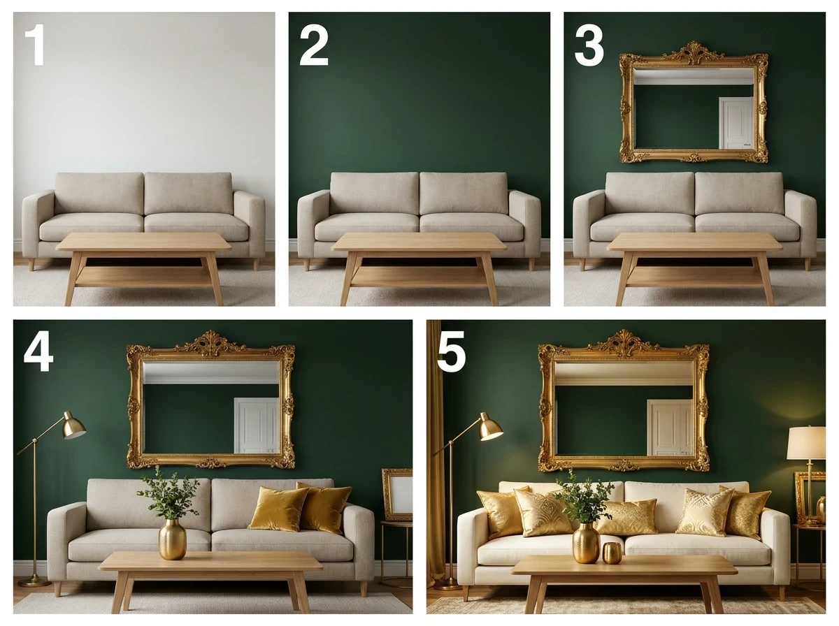 Créer un Salon Vert et Or pour le Luxe Naturel