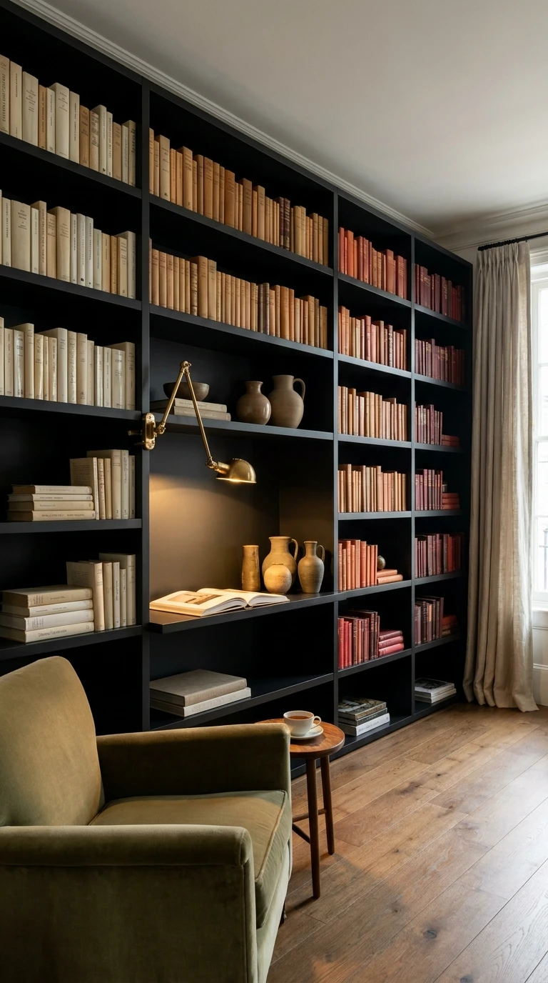 Créer une Bibliothèque Murale Noire pour l'Impact Architectural