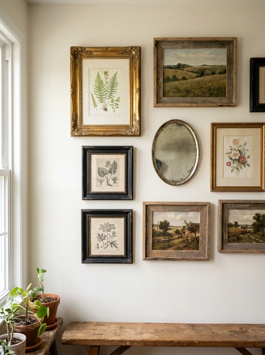 Créer une Galerie de Cadres Vintage au-Dessus du Canapé