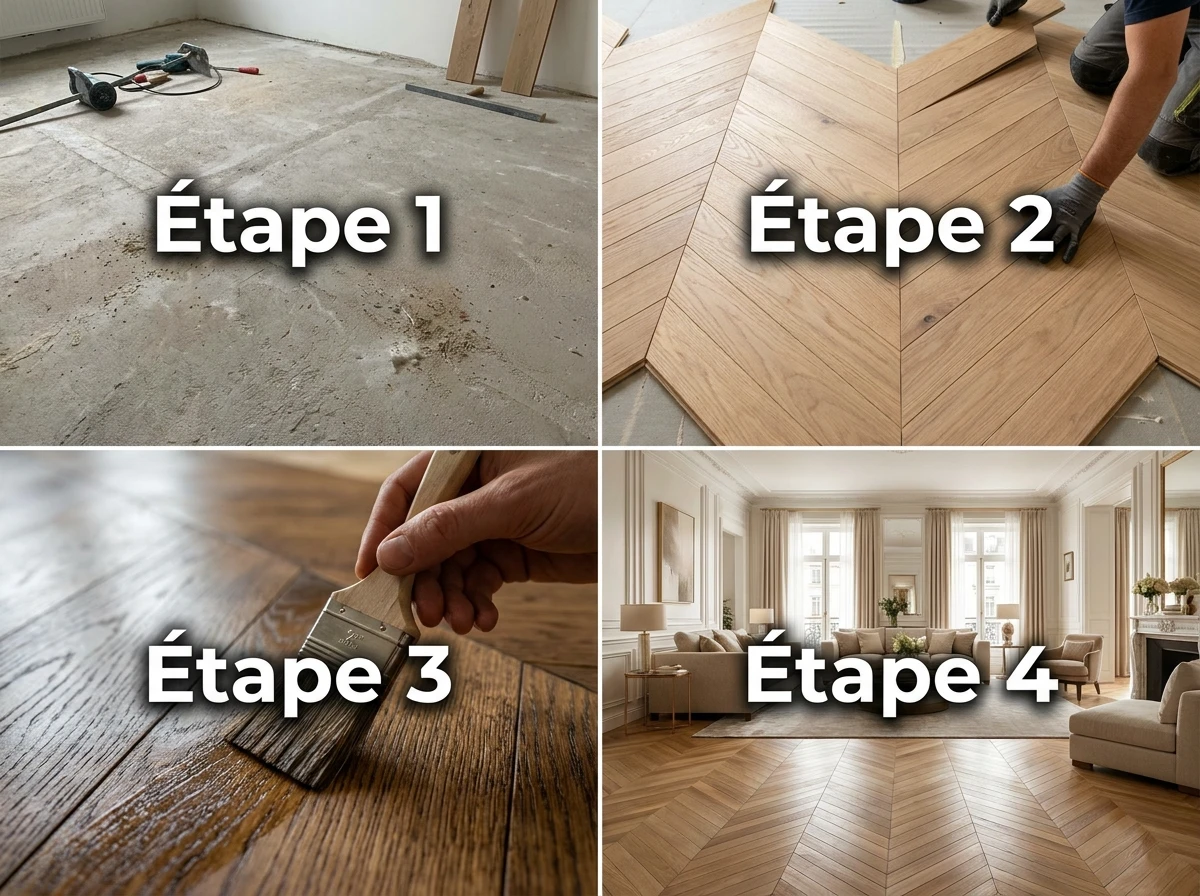 Étape 2 - Le sol : parquet à motifs ou illusion géométrique