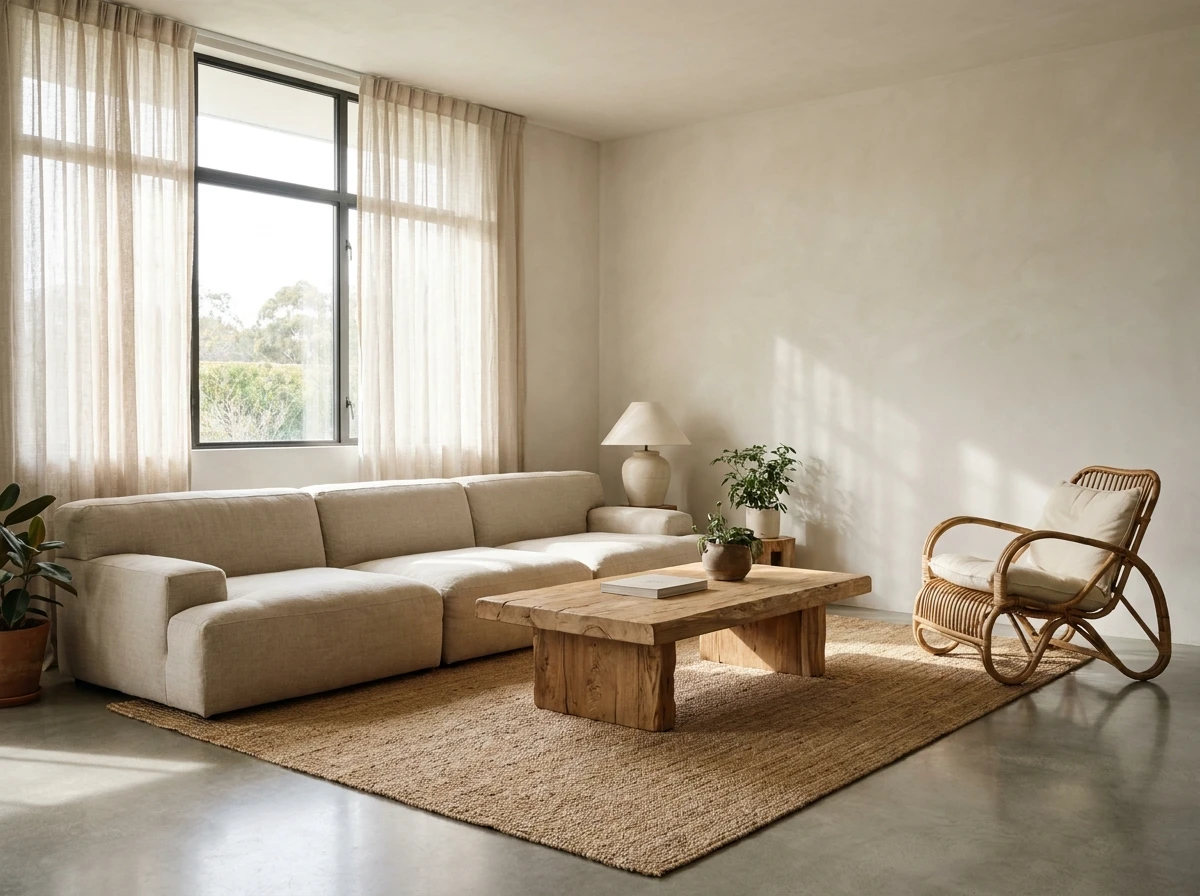 Étape - Le mobilier : naturel, bas, pas trop nombreux