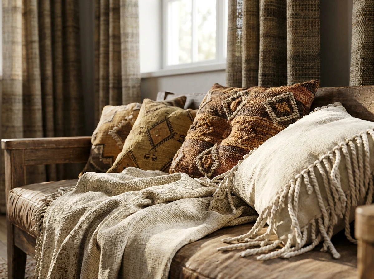 Étape - Les textiles : le coeur du salon boho