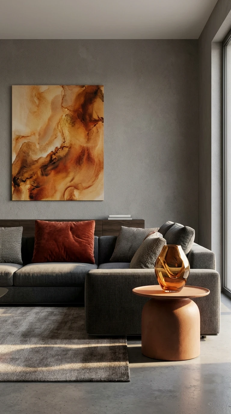 Gris et Orange Brûlé, le Contraste Vitaminé