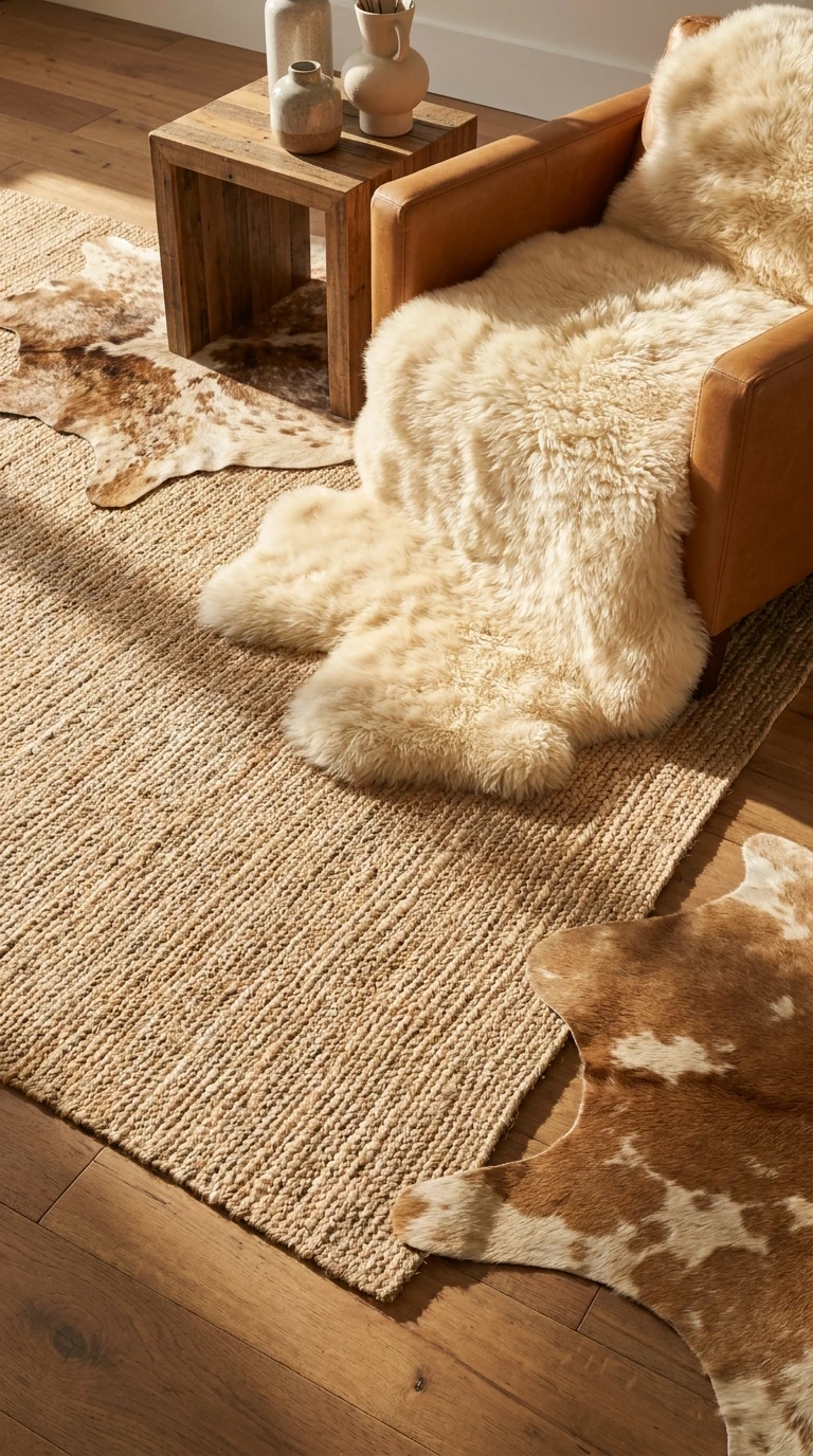 Habiller le Plancher avec des Peaux et des Fibres Naturelles