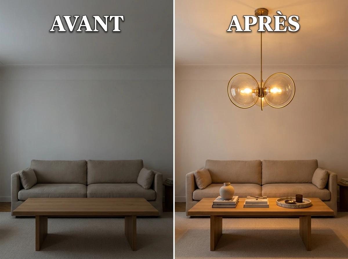 Installer une Suspension Design au-dessus de la Table Basse