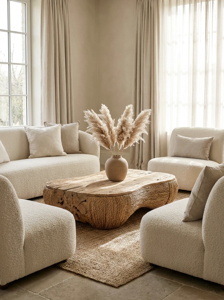 La Table Basse En Bois Brut Ou En Rotin