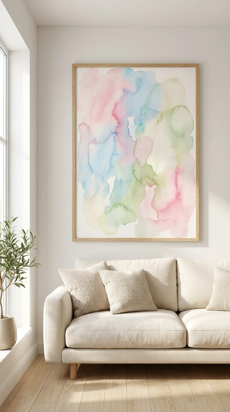 L'Aquarelle Abstraite aux Tons Pastels