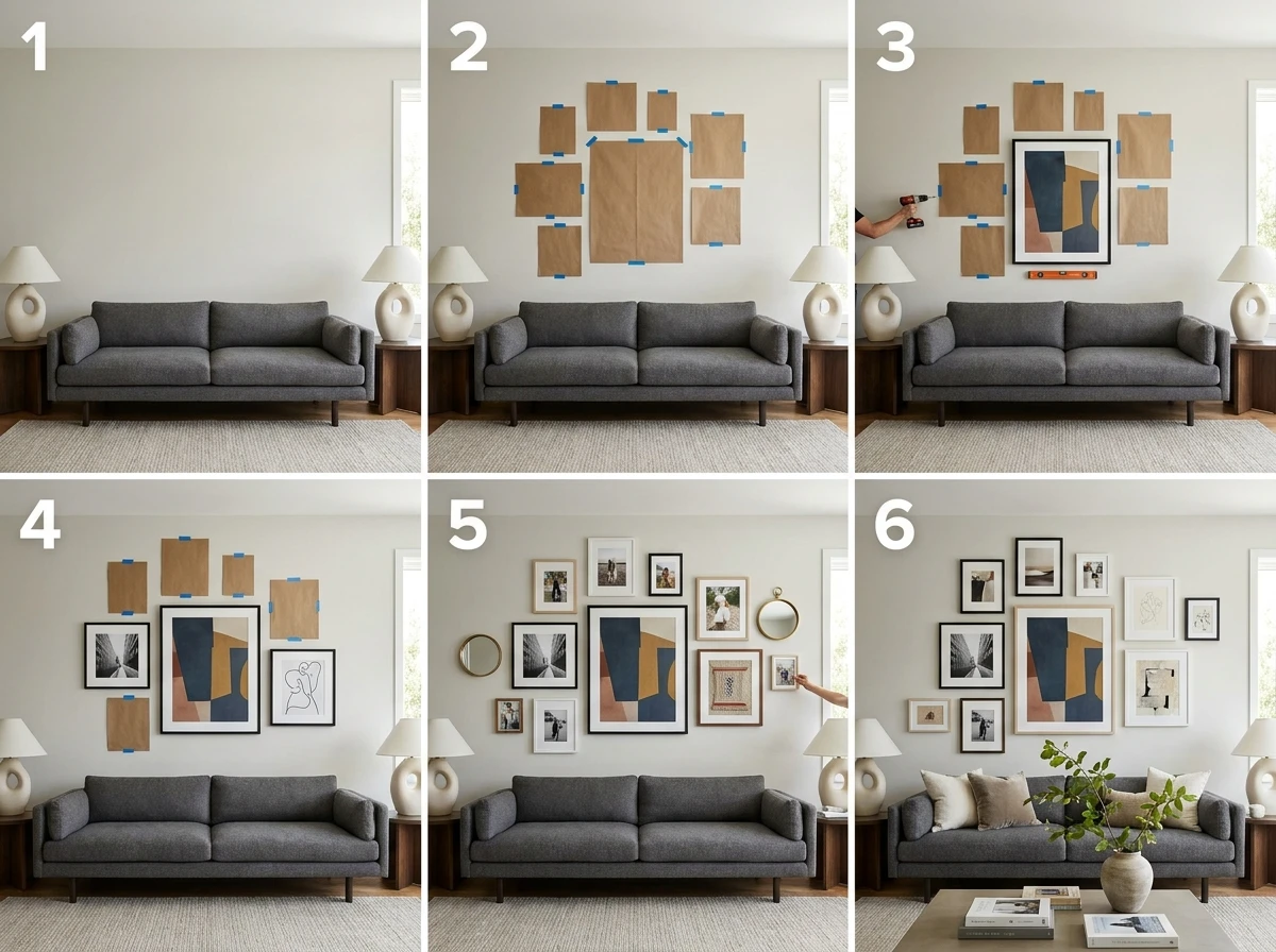 L'art mural: le salon comme galerie
