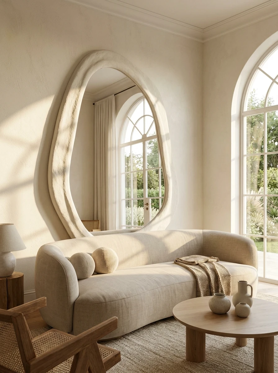 Le Grand Miroir Sculptural pour la Lumière et la Profondeur