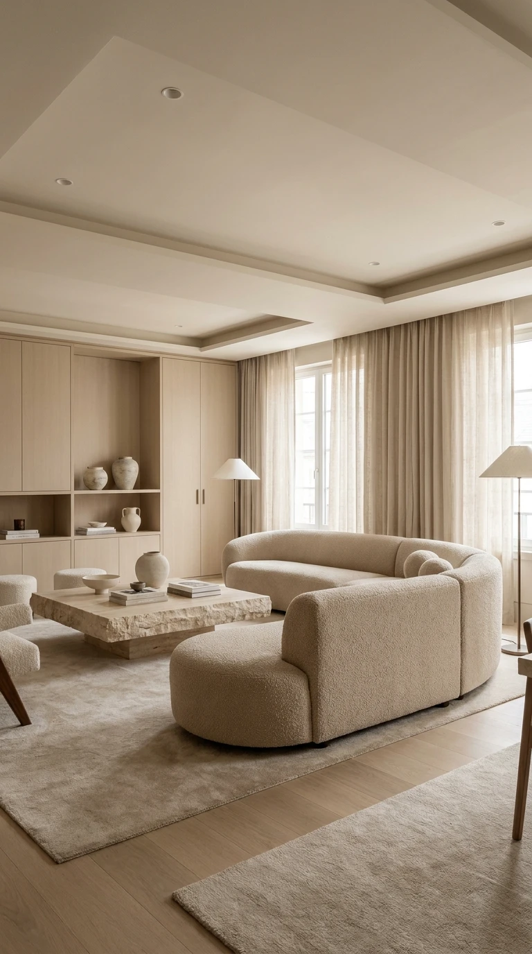 Le Salon Beige Moderne Contemporain