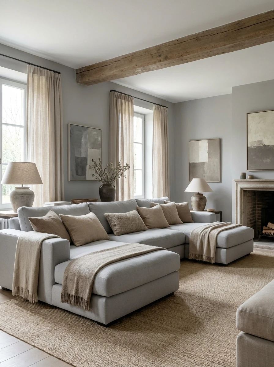 Le Salon Gris Et Beige