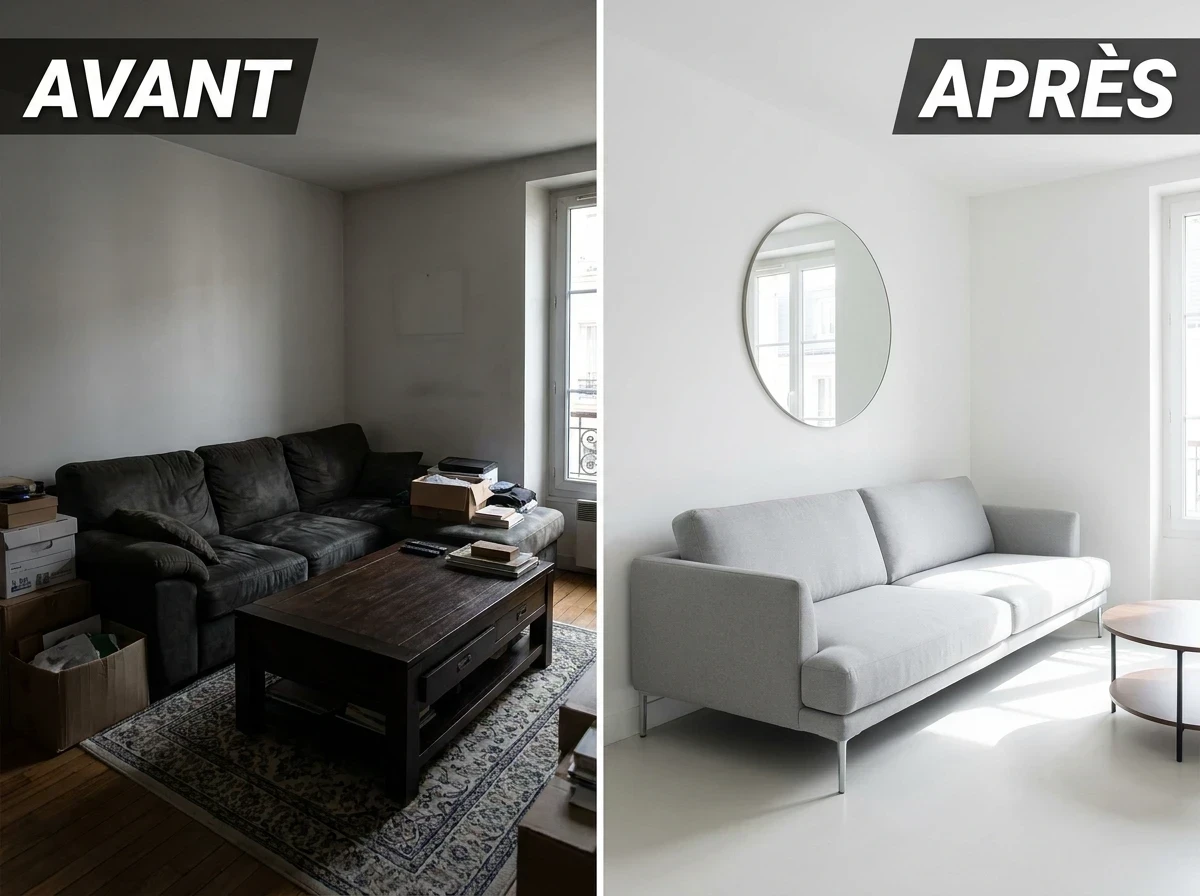 Le salon minimaliste et les petits espaces