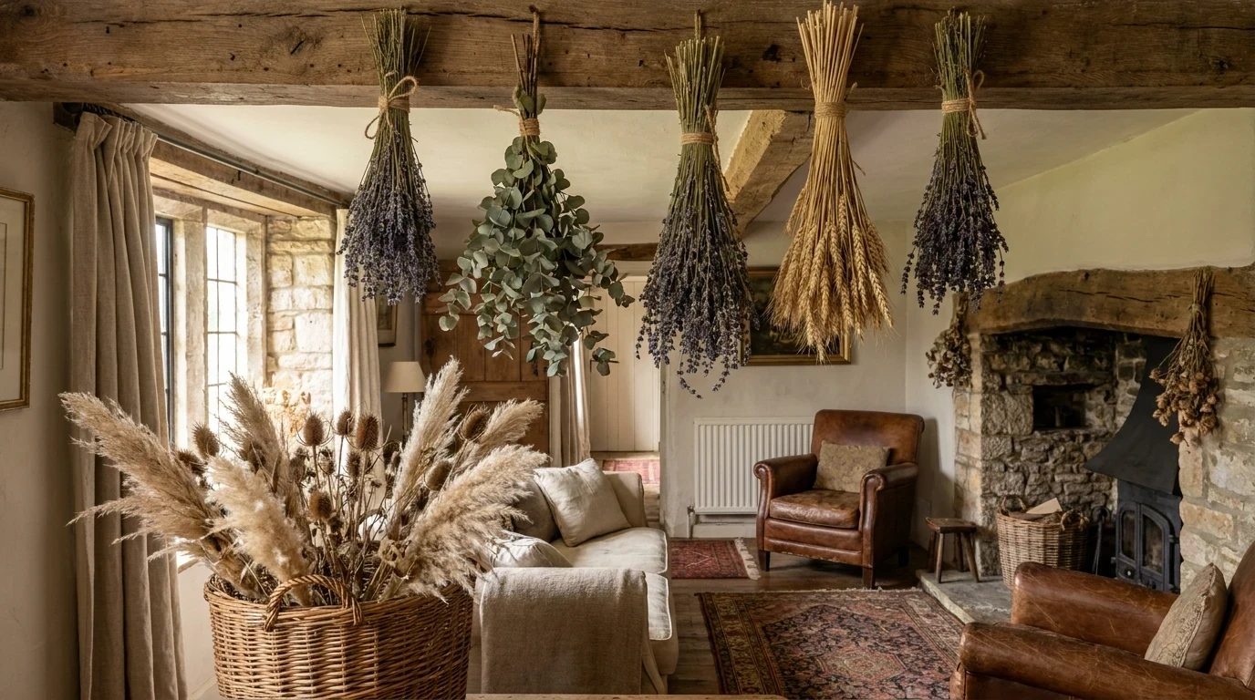 Les herbes séchées et les bouquets permanents