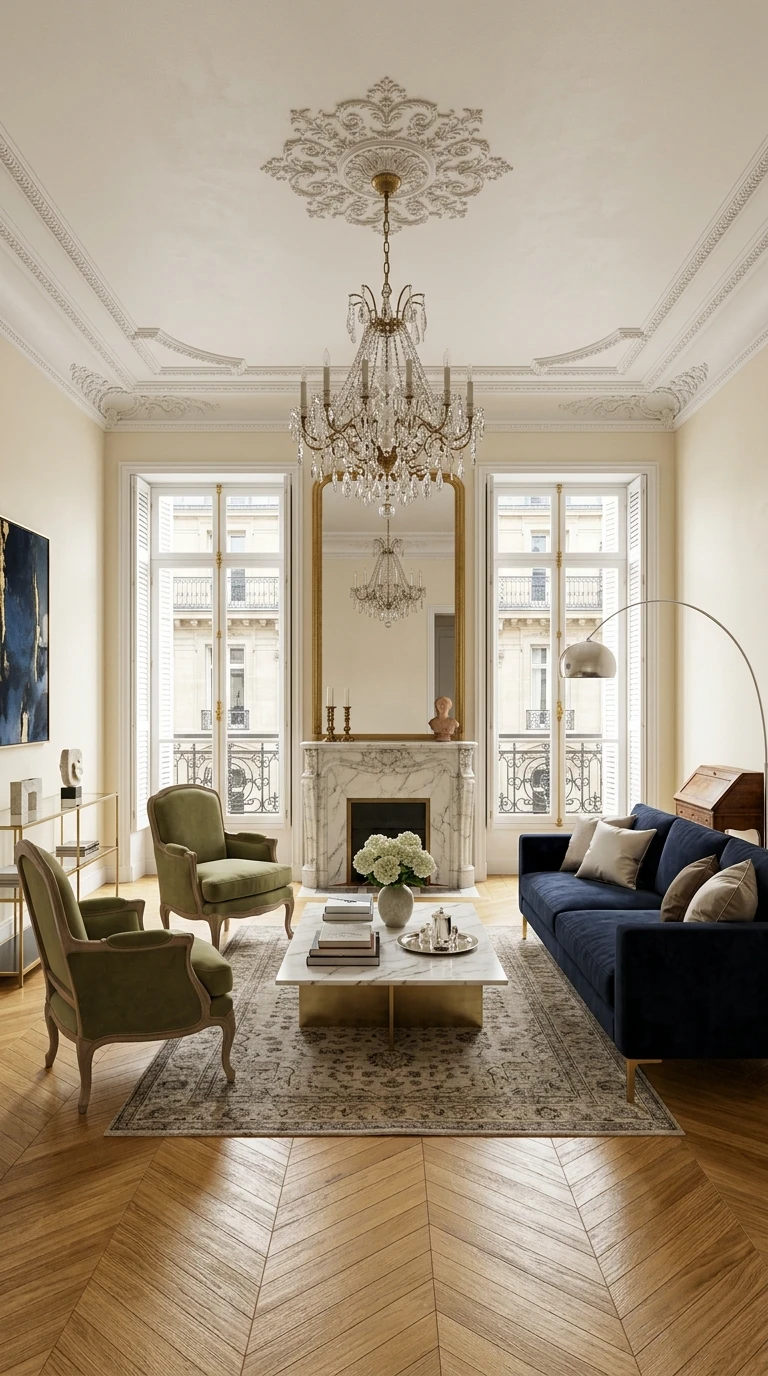 L'Inspiration Salon en Appartement Haussmannien