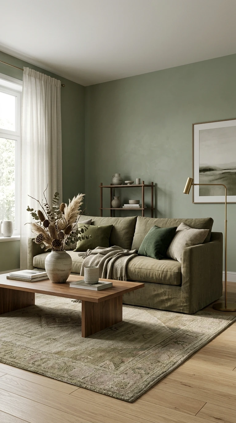 L'Inspiration Salon Kaki et Vert Sauge, la Tendance Couleur de l'Année