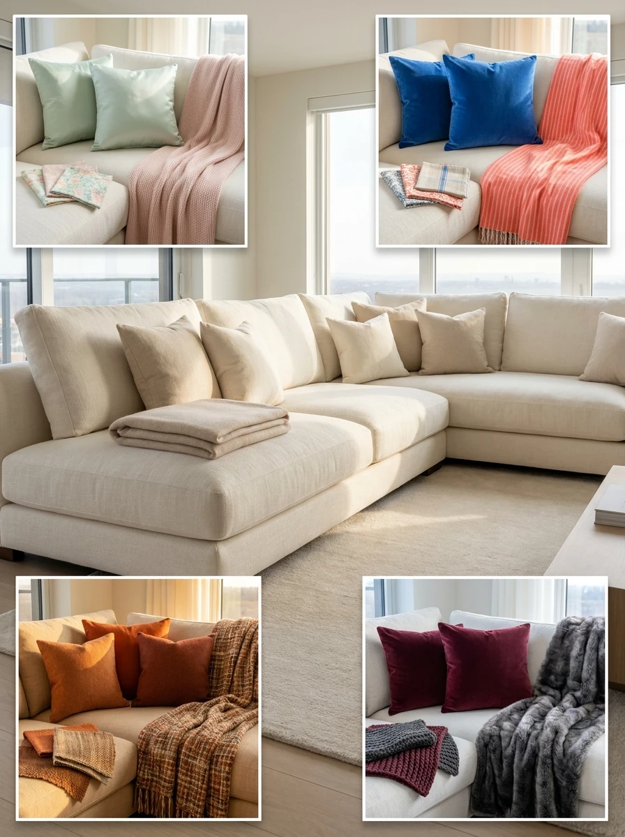 Miser sur les Coussins et les Plaids pour Renouveler Facilement