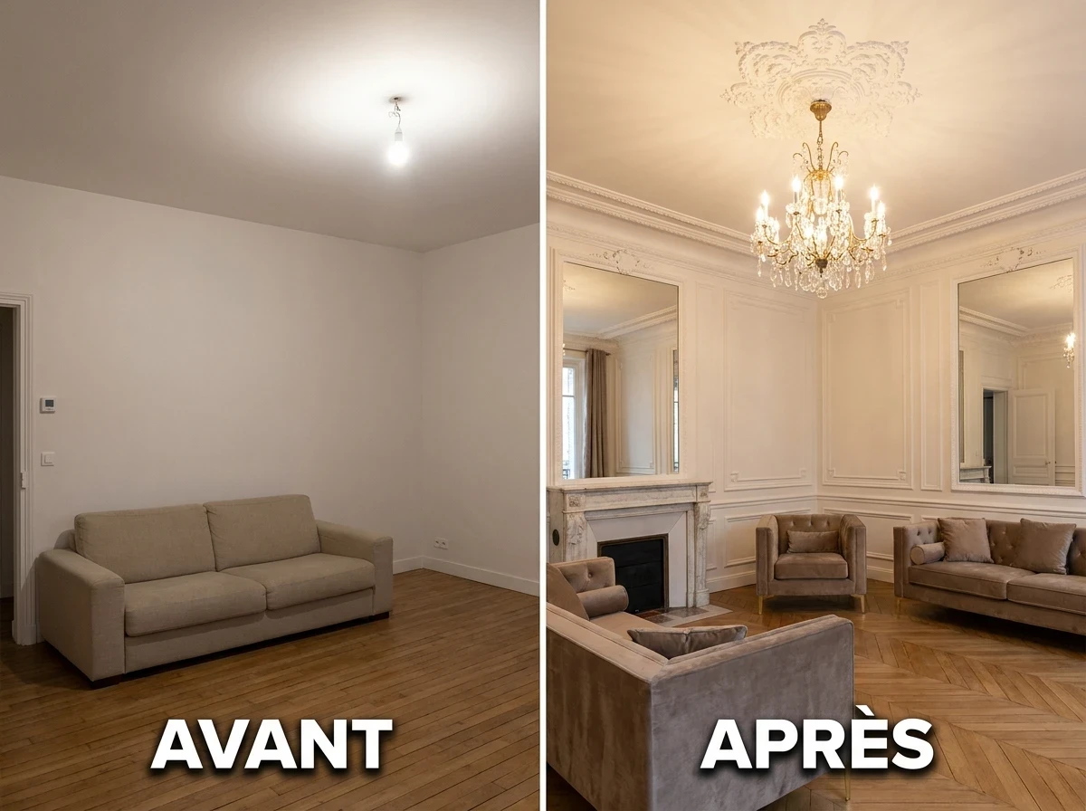 Opter pour des Moulures au Mur ou au Plafond