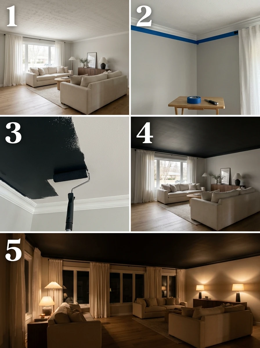 Peindre le Plafond en Noir pour l'Effet Cocooning Absolu