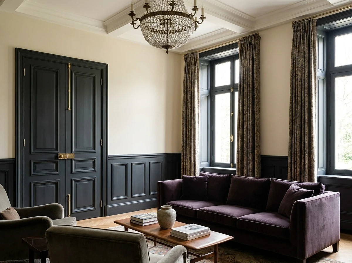Peindre les Boiseries dans une Couleur Foncée Contrastée