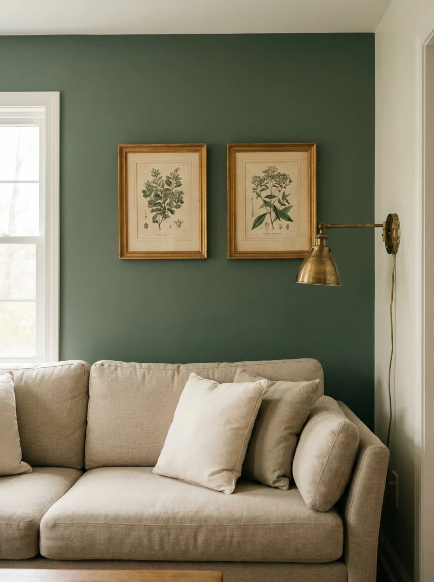 Peindre un Mur en Vert Sauge ou Vert Anglais