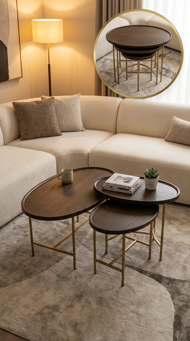 Utiliser des Tables Gigognes plutôt qu'une Grande Table Basse