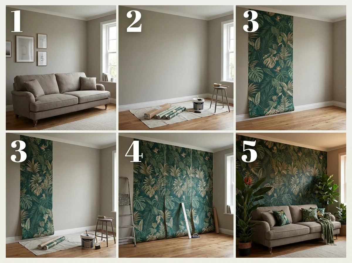 Utiliser le Papier Peint Botanique pour un Salon Jungle