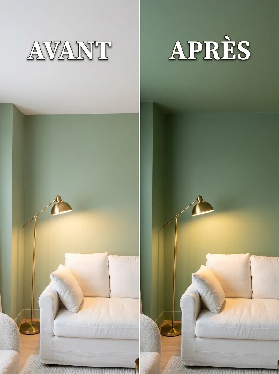 Utiliser le Vert sur un Plafond pour un Effet Cocooning