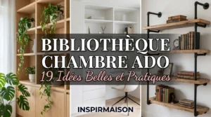 Bibliothèques modernes pour chambre ado: bois clair, blanc épuré, industriel rustique.
