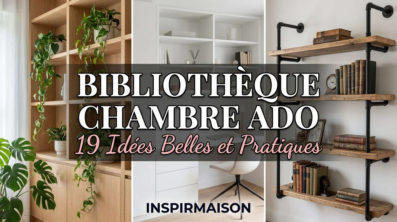 Bibliothèques modernes pour chambre ado: bois clair, blanc épuré, industriel rustique.