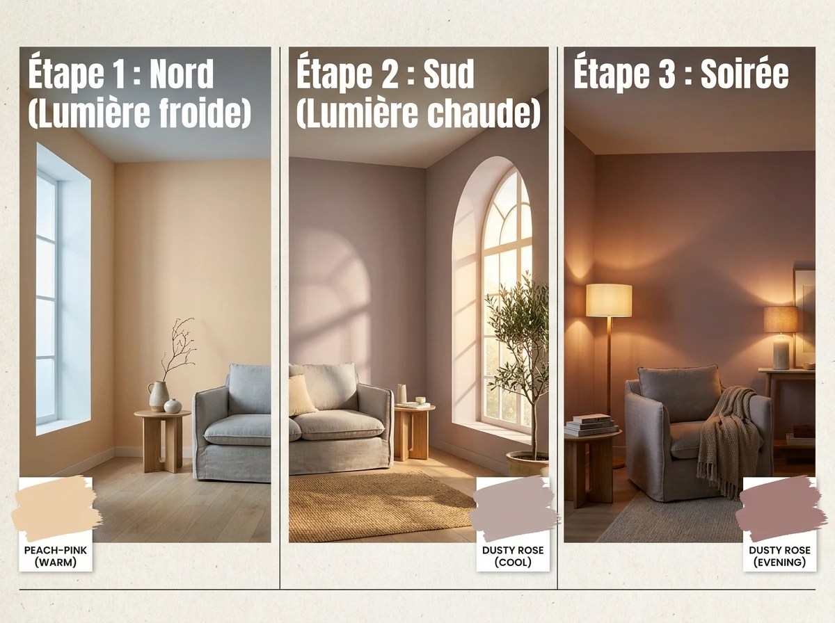 Adapter la teinte de rose selon la luminosité de ton salon