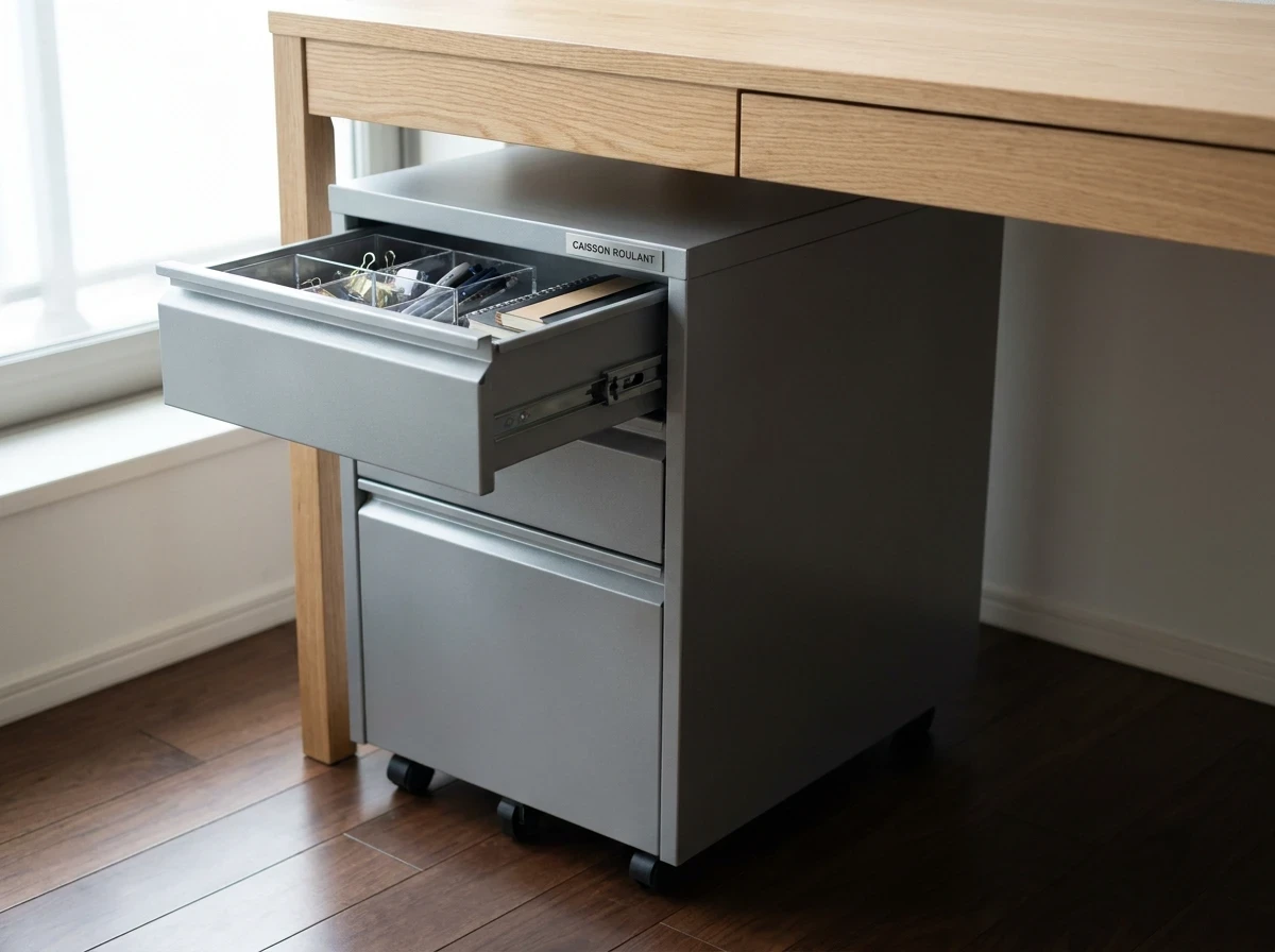 Astuce 9 : Le Caisson Roulant sous le Bureau