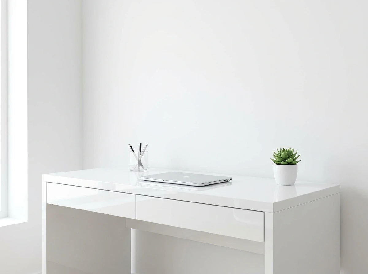 Bureau laqué blanc: Minimaliste et propre