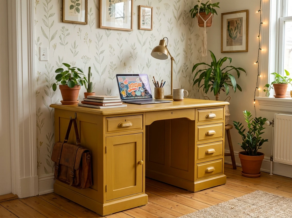 Bureau peint en couleur: Signature personnelle