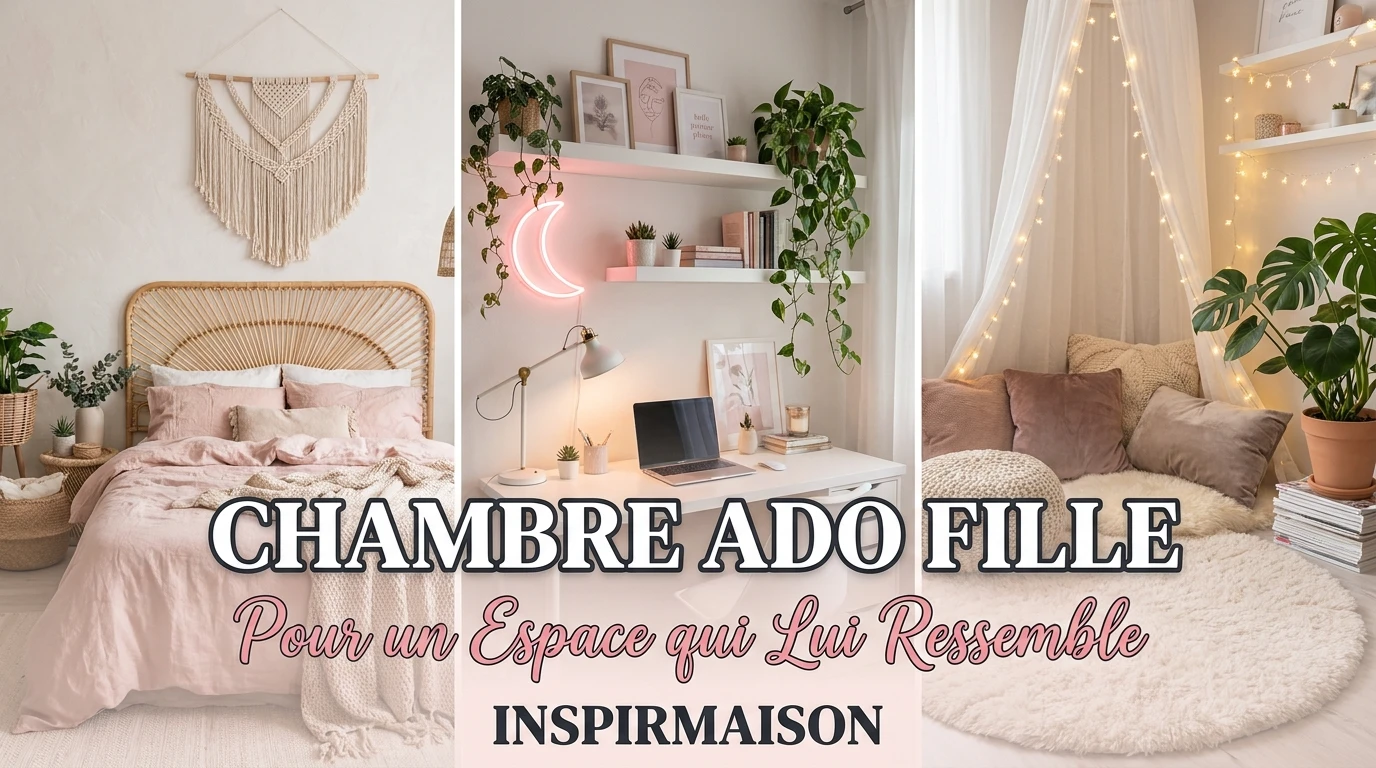Trois chambres ado fille inspirantes: bohème, bureau moderne, coin lecture cosy.