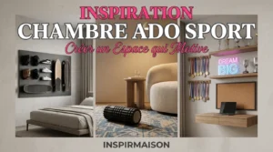 Chambre ado sport, organisation murale, trophées, médailles, espace motivant.