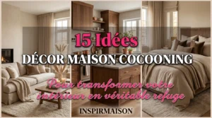 Décoration cocooning pour salon, cuisine et chambre, créant une ambiance chaleureuse et refuge.