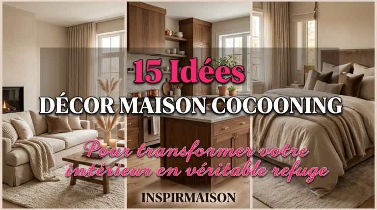 Décoration cocooning pour salon, cuisine et chambre, créant une ambiance chaleureuse et refuge.