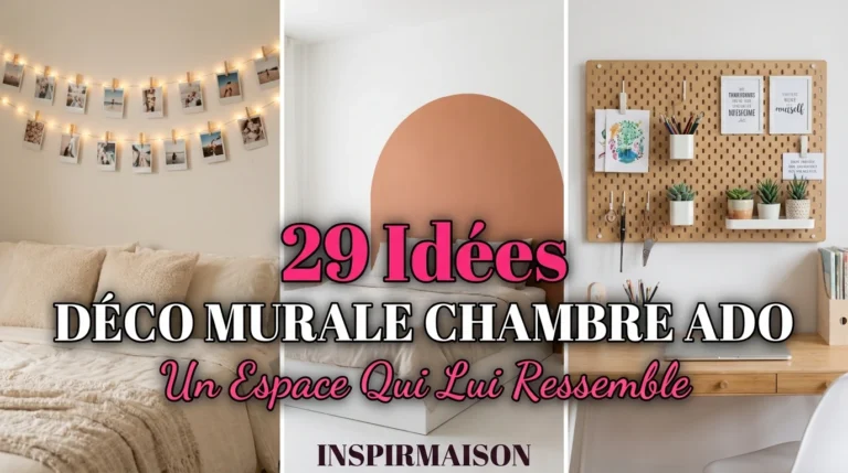 Idées de décoration murale pour chambre d'adolescent avec photos, peinture et pegboard organisateur.